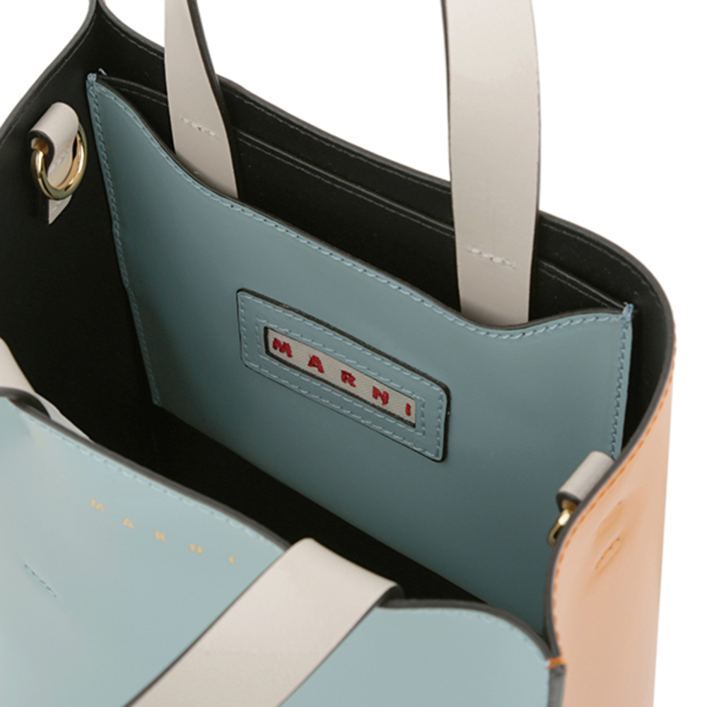 Marni Shoulder Bag Museo Light Blue Orange - Picture 8 of 9